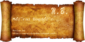 Mérai Bogdán névjegykártya