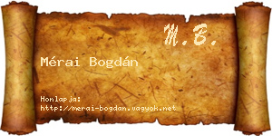 Mérai Bogdán névjegykártya